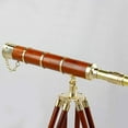 thumbnail image 3 of Solid Brass Polished Telescope With Red Varnished Tripod Stand, 3 of 6