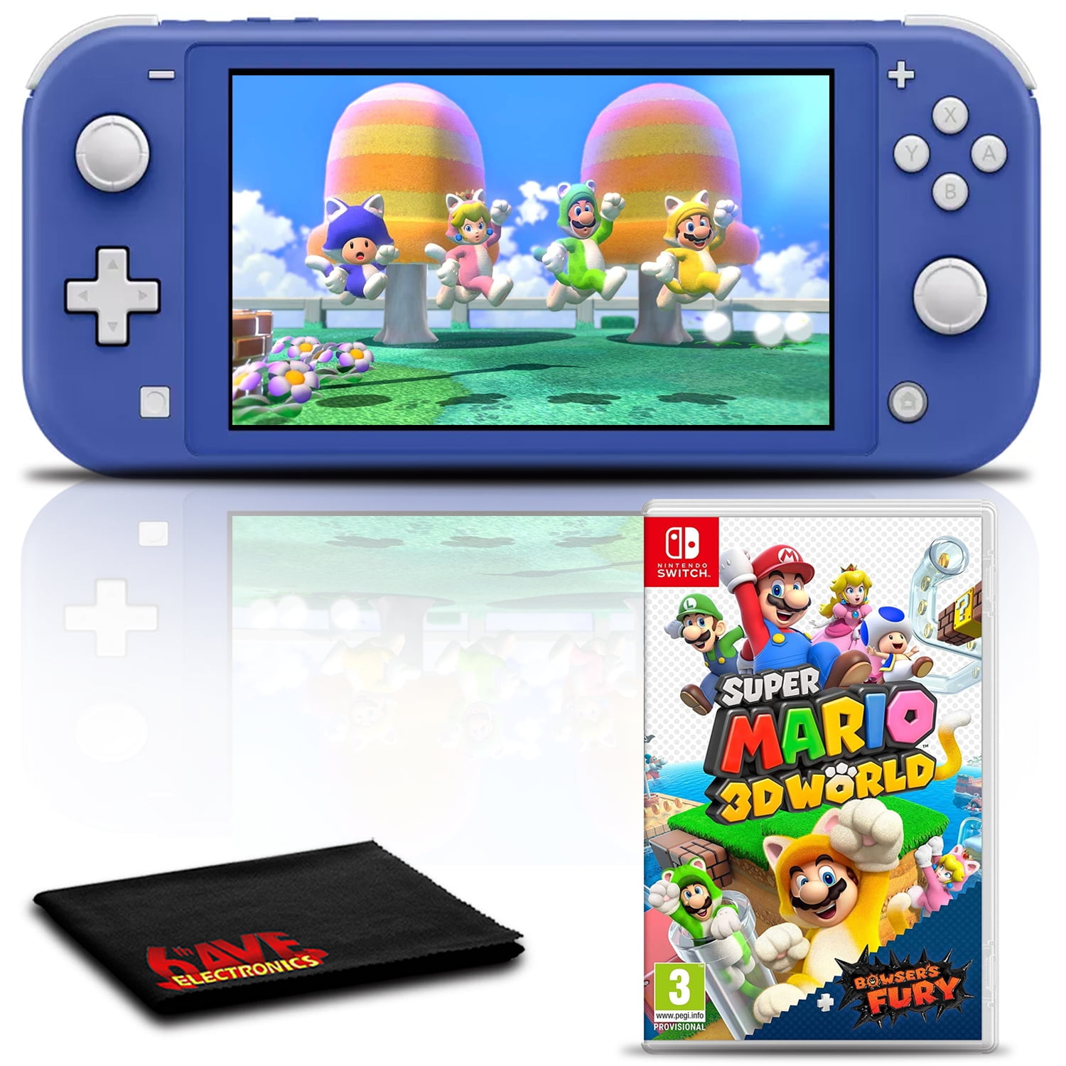 Nintendo Switch Lite (Blue) Gaming Bundle with Super Mario 3D World + Bowser's Fury Walmart.com