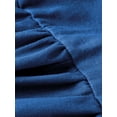 thumbnail image 6 of HUBERY Women Pleated Pocket Crew Neck Short Sleeve Solid Color Dress, 6 of 8