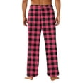 thumbnail image 4 of Mens Pajama Pants Checkered Christmas Buffalo Plaid Fall Flannel Fuzzy Pajamas Bottoms Baggy Fleece Lounge Pants Cute Drawstring Elastic Waist Winter Cotton Pjs Pants with Pockets Hot Pink XL, 4 of 5