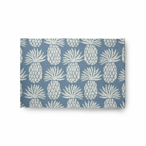 E by Design Pineapple Pattern Indoor/Outdoor Rug - Dusty Smoke - 2 x 3 ft.