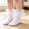 thumbnail image 6 of Textilo Girls Ruffle Socks Lace Frilly Dress Socks | Turn Cuff Tutu Socks Soft Fancy Pageant Princess Socks for Little Girl Halloween Pageant Church School Outfit,White XS(1-2Years), 6 of 6