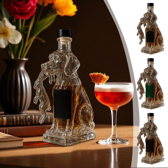 ABPWLY Home Novelty Animal Whiskey Glass Bottle 320ml High Borosilicate Glass Handcrafted Liquor Container with Decorative Design for Home Bar and Gifts Fall Decorations for Home