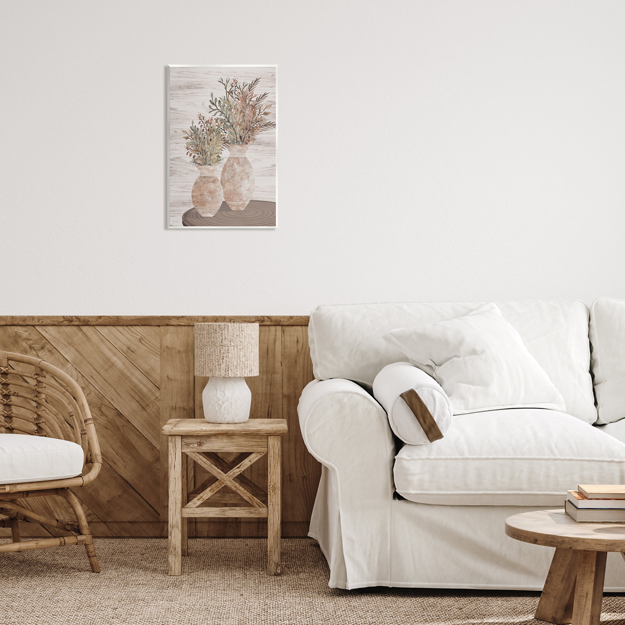 Stupell Industries Modern Farmhouse Blooms Botanical & Floral Painting Unframed Art Print Wall Art, 13 x 19