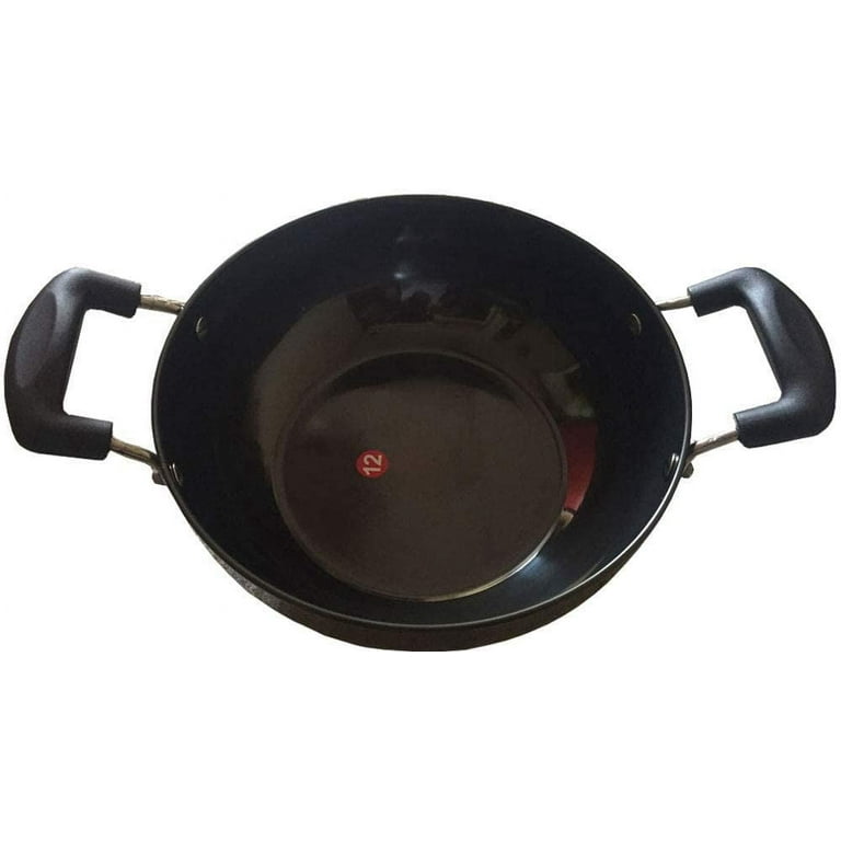 Hindalco Aluminium Kadai,Cookware Pan Size No-12, 3 mm,Aluminium  Kadai,Kadhai Pan,Frying Pan,kadai indian for frying