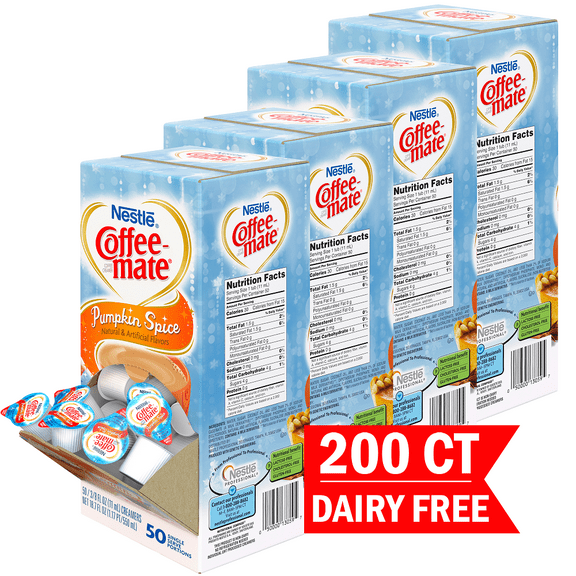 Coffee Mate Pumpkin Spice Liquid Coffee Creamer Singles, Gluten-Free, 200 Ct