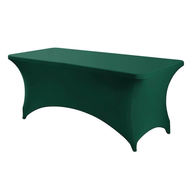 «Mantel elástico de poliéster para mesas rectangulares: diseño elástico ajustado para fiestas al aire libre, bodas, banquetes y reuniones. Duradero y sin arrugas».