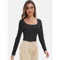 thumbnail image 2 of Womens Long Sleeve Shirts Crop Tops Going Out Basics Tees Clothes, 2 of 6