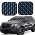 thumbnail image 2 of Bingfone Blue Seahorse Windshield Sun Shade 2-Piece Foldable Car Front Window Sunshade for Most Sedans SUV Truck-Medium, 2 of 7