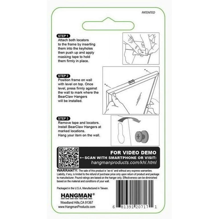 Hangman Silver Keyhole Hangers 100 lb 6 pk Hangman Silver Keyhole Hangers 100 lb 6 pk