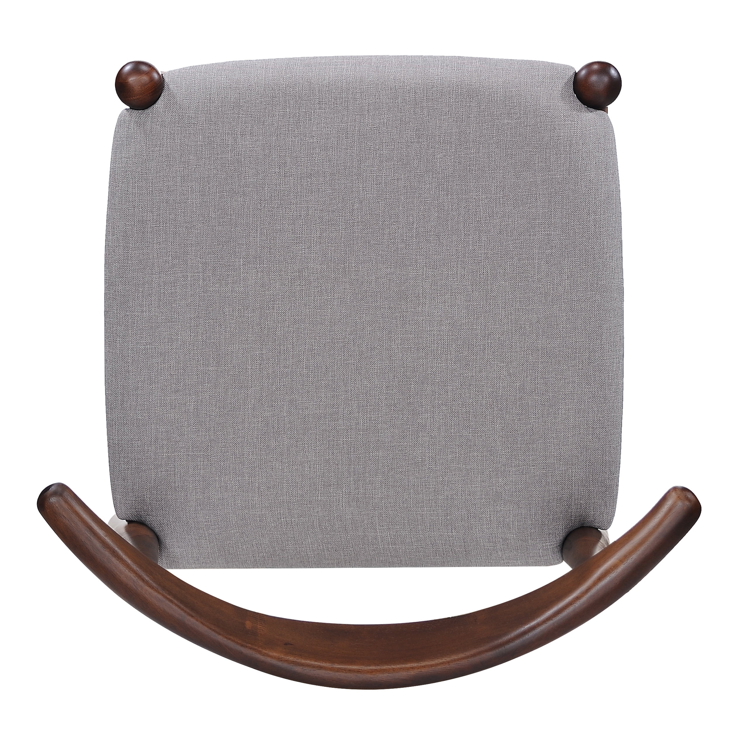 GDF Studio Virgil Mid Century Modern Fabric Upholstered Dining Chairs, Set of 2, Light Gray and Walnut