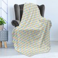 thumbnail image 4 of Cartoon Soft Flannel Fleece Throw Blanket, Funny Rabbits in Human Anatomy Bunny Animals of Forest Themed Repetition, Cozy Plush for Indoor and Outdoor Use, 50" x 60", Multicolor, by Ambesonne, 4 of 5