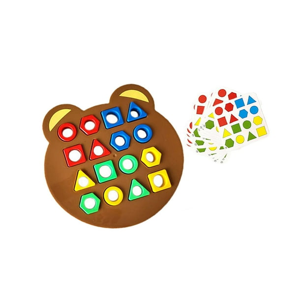 Juego de combinación de formas Juguete educativo de aprendizaje temprano Juguete educativo sensorial de color Juguete Montessori para pequeños Único SM SunniMix Juego de combinación de formas