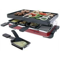 Swissmar Classic Raclette 8 Person Grill w/Cast Iron Grill Plate, Red