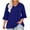 Blue, variant on VEKDONE 3/4 Ruffled Sleeve Tops for Women Summer Loose Fit Plus Size Tunics Tops Trendy Tiered Pleated Blouse Solid Color V-Neck Dressy Tshirts Summer