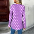 thumbnail image 5 of Women's Long Sleeve Tops 2026 Trendy Polka Dot V Neck Pullover Shirts Spring Causal Loose Fit Tunic Dressy Blouse, 5 of 7