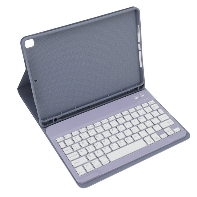 Tablet Keyboard Case, 7 Color Backlit Tablet Wireless Keyboard Detachable with Pen Holder for Writing Drawing Blue