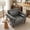 Faux Leather-Dark Gray, variant on UIXE Corduroy Accent Chair Set of 2 Modern Upholstered Arm Chairs Comfy Reading Armchair with Pillow Armrest Tufted Living Room Single Sofa Lounge Seat, Yellow