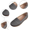 thumbnail image 5 of Rokment Beach Vintage Wedges Walking Shoes for Women Casual Comfortable Leather Hollow out Soft Slip on Mid Heels Non Slip Driving Nursing Work Dress Loafers Grey Size 6.5, 5 of 7