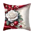 thumbnail image 2 of Yhmxh White Roses Throw Pillow Covers 18x18 Inch Floral Cushion Cases for Bedroom or Living Room, Romantic Rose Decorative Pillowcases Sofa Cushion Covers for Elegant Home Decor, 2 of 6