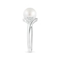thumbnail image 3 of ANGARA South Sea Cultured Pearl Bypass Ring with Diamond Trio in Platinum for Women | June Birthstone, Birthday, Anniversary, Jewelry Gift for Women | Pearl Ring, 3 of 8