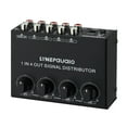 thumbnail image 1 of LINEPAUAIO 4-Channel Stereo Audio Distribution Amplifier with Independent Volume Control, RCA Input/Output, 100-240V, Compact Design for Enhanced Sound Quality and Noise Reduction, 1 of 6