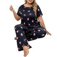 thumbnail image 4 of Pajama Sets for Women Plus Size Print Long Sleeve Crew Neck Tops and Pants Outfits Casual 2Pc Sleepwear Set, 4 of 5