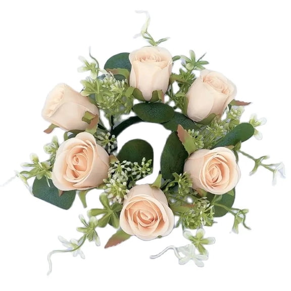 Rose Candle Ring Garland Centerpiece for Weddings and Home Decor