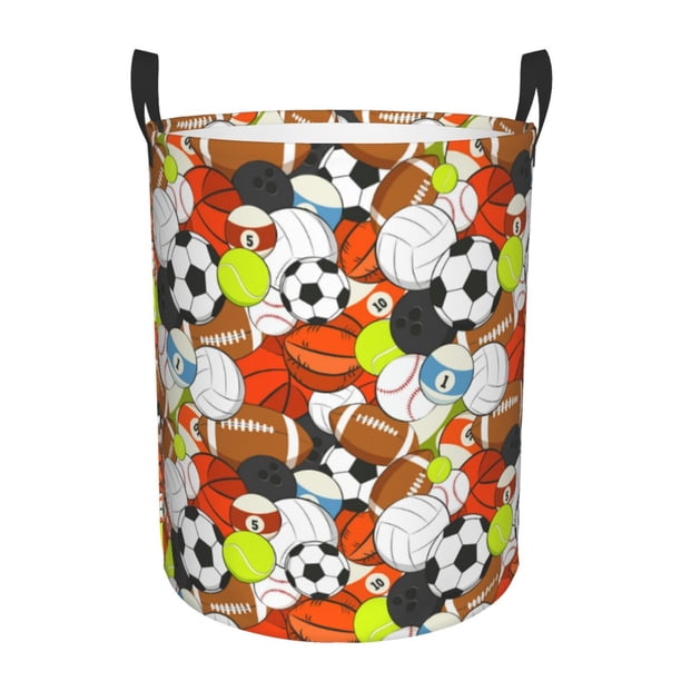 Fotbe Colorful Balls Cesto de Ropa con Asas, Cesto Impermeable de Gran Capacidad, Bolsa de Lavado para Dormitorio, Cesto de Ropa con Ruedas y Asas-Medium
