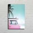 thumbnail image 2 of Beach Poster Coastal Wall Art Surfboad & Pink Car Poster Ocean Canvas Wall Art Coastal Cowgirl Aesthetic Room Poster  Green Preppy Print, Summer Beachy Surfing Poster, 2 of 8
