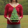 thumbnail image 3 of Milltown Merchants Green Ceramic Christmas Tree - 15.5" Large, Multicolor Lights, 3 of 5