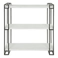 thumbnail image 3 of Kate and Laurel Lintz Modern Industrial Wood and Metal Floating Wall Shelves with Black Metal Frame, Rustic White, 3 of 7