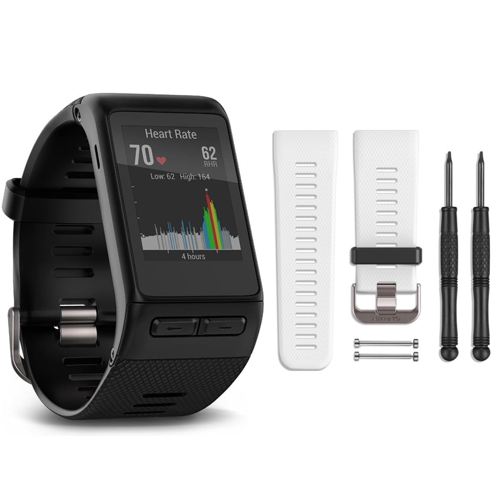 Lichaam Leger Afrikaanse Garmin Vivoactive HR GPS Smartwatch - Regular Fit (Black) White Band Bundle  includes Vivoactive HR Smartwatch and White Band - Walmart.com