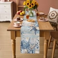 thumbnail image 3 of Table Runner - 70 Inch Long, Blue Eucalyptus Coastal Kitchen Dining Table Runner Dresser Scarves, Beach Starfish Shell Nautical Vintage Farmhouse Decor for Coffee Tables Wedding Party Banquet, 3 of 8