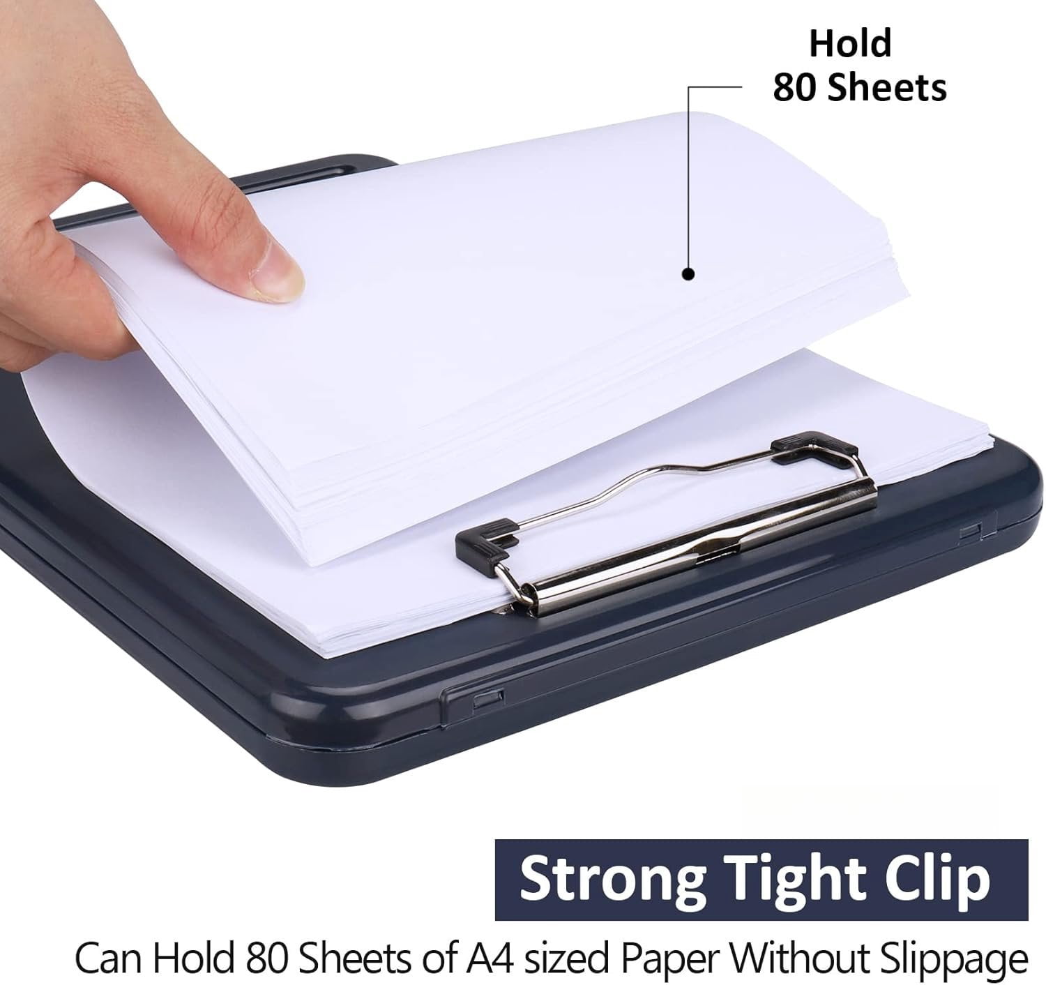 Clipboard with Storage,Storage Clipboard with Clip,Clipboards Foldable for Nurse,for 8.5x11 Paper Clip Boards,A4 Clipboards Case with Smooth Writing for Office Supplies Clip Board Case-Gray Blue
