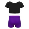 thumbnail image 2 of Alvivi Kids Girls Two-Piece Ballet Dance Gymnastics Leotard Sports Outfits Tank Top with Shorts Set Purple 5-6, 2 of 7