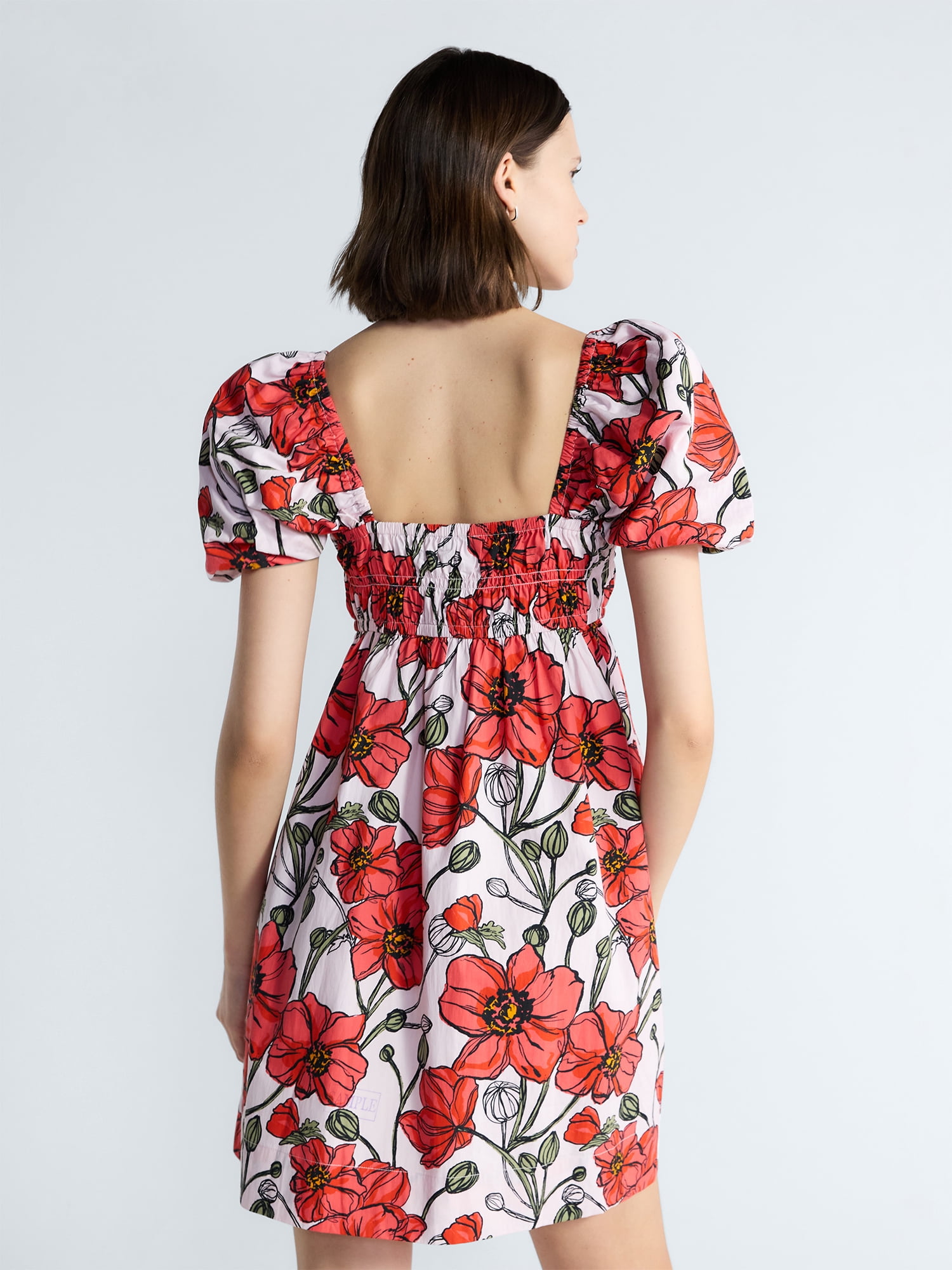 Free Assembly Women's and Women's Plus Puff Sleeve Peasant Mini Dress, Sizes XS to 4X