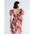 thumbnail image 3 of Free Assembly Women's and Women's Plus Puff Sleeve Peasant Mini Dress, Sizes XS to 4X, 3 of 5