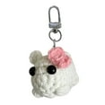 thumbnail image 1 of Hand Knitted Hamster Keychain Cute Plush Bag Charm and Key Gift for Friends, 1 of 6