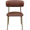 thumbnail image 4 of Meridian Furniture Lupita Brown Vegan Leather Dining Chair (Set of 2), 4 of 10
