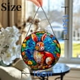thumbnail image 3 of Colorful Rabbit Happy Easter Stained Glass Suncatcher Handmade Window Hangings Colored Glass Suncatcher Crafts Kits for Indoor Garden Christmas Decoration 16x16cm(15), 3 of 7