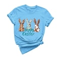 thumbnail image 1 of Liquidation d'Été Staron Hauts pour Femmes Été Pâques Col Rond Manches Courtes T-Shirts Graphiques Tendance Décontractés Blouses Fluides Basiques, 1 of 5