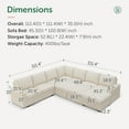thumbnail image 2 of Marrber 111” 7 Seat U Shaped Sectional Sleeper Sofa with Pull Out Bed and Storage for Living Room, Oversized Corduroy Tufted, Beige, 2 of 9
