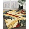 thumbnail image 2 of Ahgly Company Indoor Round Abstract Chrome Gold Yellow Abstract Area Rugs, 8' Round, 2 of 6