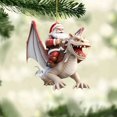 thumbnail image 1 of DGLQMYX Papá Noel montado en un dragón: divertidos adornos navideños para decorar el árbol, regalo perfecto para niños y amigos., 1 of 5