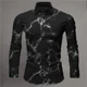 thumbnail image 1 of Camisa nueva para hombre, camisa informal con estampado de rayos, camisa de fiesta con solapa, diseño de diseñador de lujo a la moda, camisa de tela cómoda con botones, 1 of 6