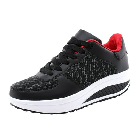 HSMQHJWE Sneaker Boots For Women Fresh Foam Sneaker - Women S Lace Up Breathe Mesh Walking Shoes Women Fashion Comfort Wedge Platform Loafers Sneaker Skates For Women Size 9