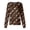 Brown, variant on Womens Halloween Scrub Top Crew Neck Halloween Print Scrub Top Button Front Cute Nurse Uniform Saffron M