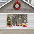 thumbnail image 4 of Kezqiaxn Outdoor Christmas Decorations, 200x150cm Christmas Garage Door Cover, Merry Christmas Backdrops for Photography Rustic Barn Snowflakes Christmas Garage Banner Hanging Cloth, 4 of 7