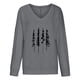 thumbnail image 4 of Sudadera clásica de manga larga con cuello en V y estampado de Halloween para mujer Pompotops FGAJ15167, 4 of 8